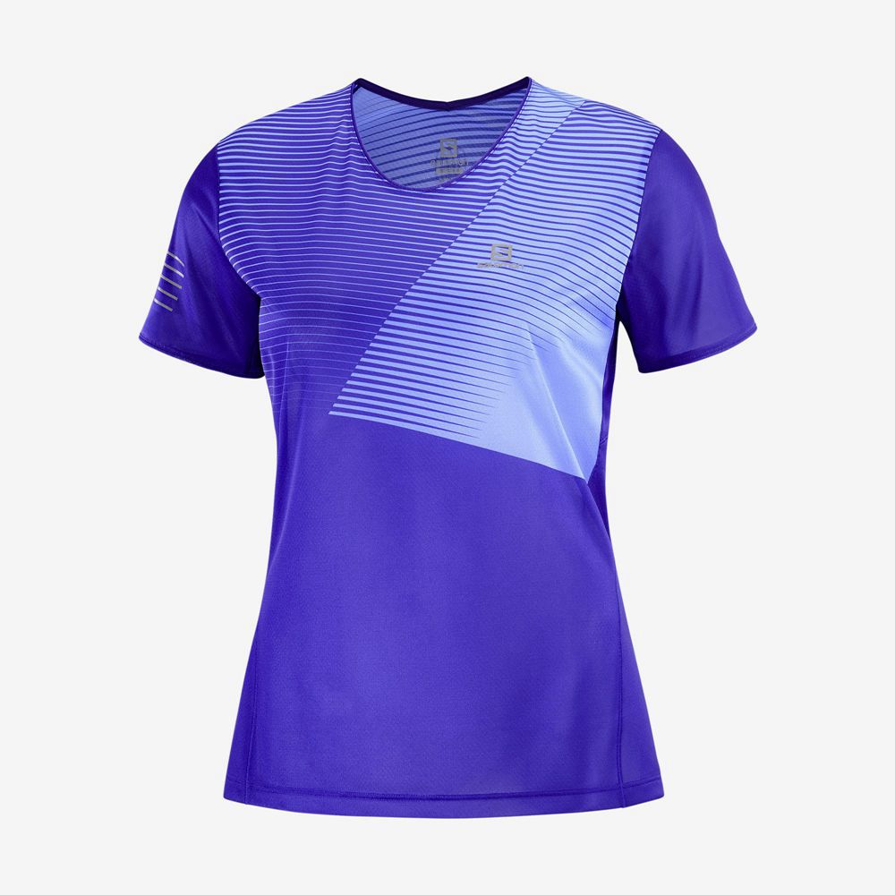 Salomon T-Shirts Dame Blå - SENSE (CPBAH-8372)
